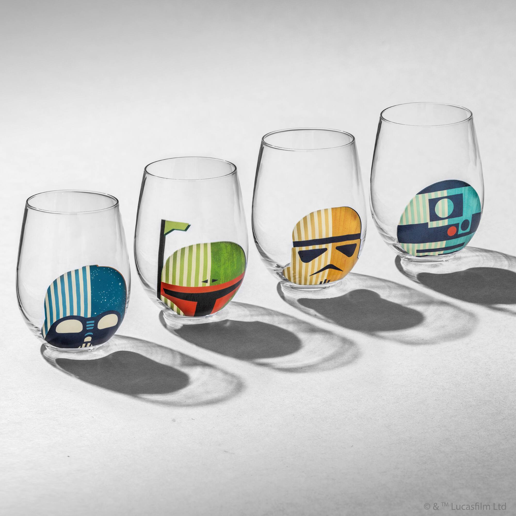 JoyJolt® Star Wars™ 4.8oz. Helmet Hues Stemless Drinking Glasses, 4ct.